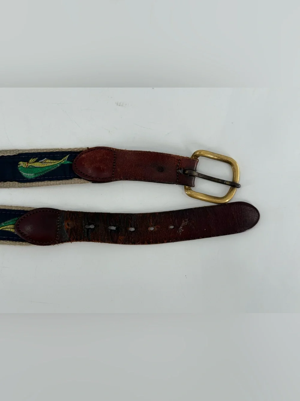 Leather Man Vintage Ahi Tuna Canvas & Leather Men’s Belt 42